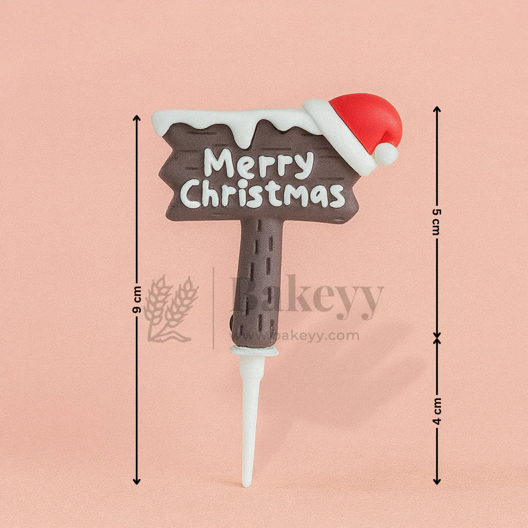 Christmas Board with Hat Cake Topper | Christmas Miniature Figurines | Christmas Decor | Pack of 10 - Bakeyy.com - India - Christmas Board with Hat Cake Topper | Christmas Miniature Figurines | Christmas Decor | Pack of 10 - Default Title