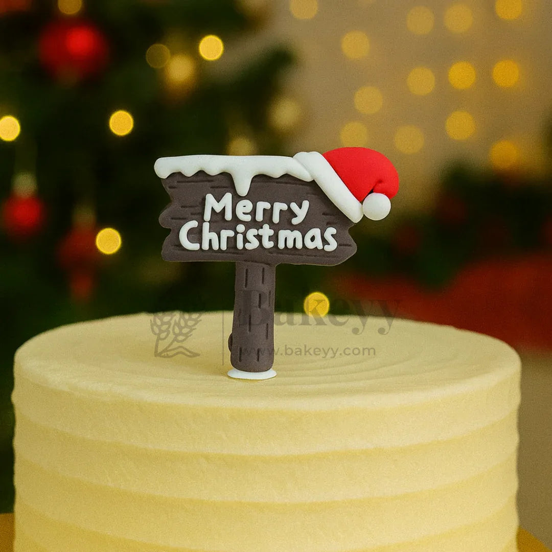 Christmas Board with Hat Cake Topper | Christmas Miniature Figurines | Christmas Decor | Pack of 10 - Bakeyy.com - India - Christmas Board with Hat Cake Topper | Christmas Miniature Figurines | Christmas Decor | Pack of 10 - Default Title