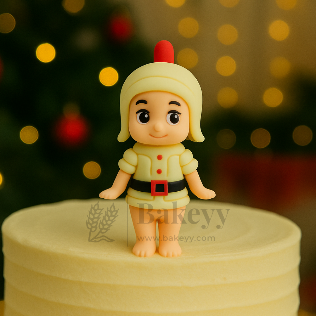 Cute Girl Figurine Cake Topper | Christmas Miniature Figurines | Christmas Decor | Pack of 10