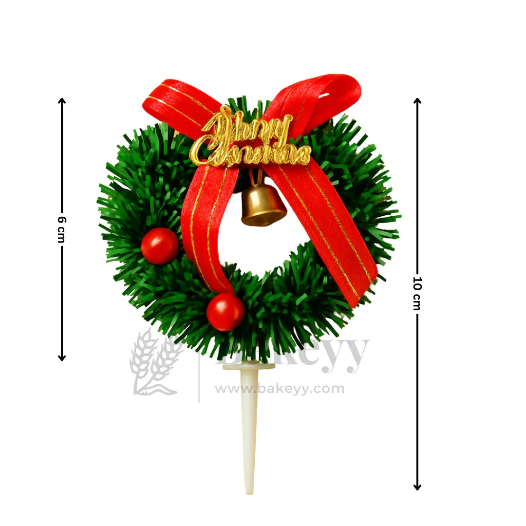 Christmas Wreath Cake Topper | Christmas Decor | Pack of 10 - Bakeyy.com - India - Christmas Wreath Cake Topper | Christmas Decor | Pack of 10 - Design 1
