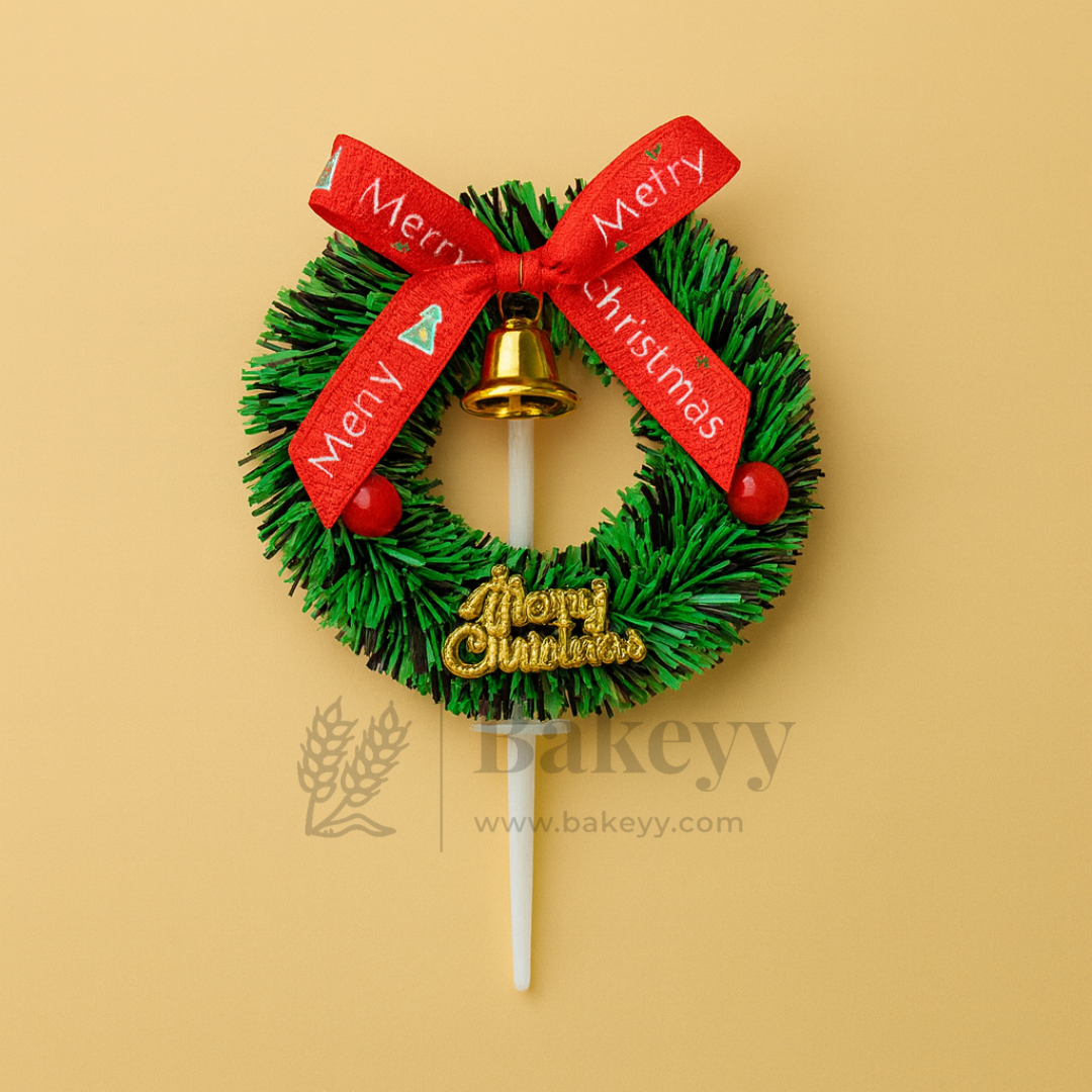 Christmas Wreath Cake Topper | Christmas Decor | Pack of 10