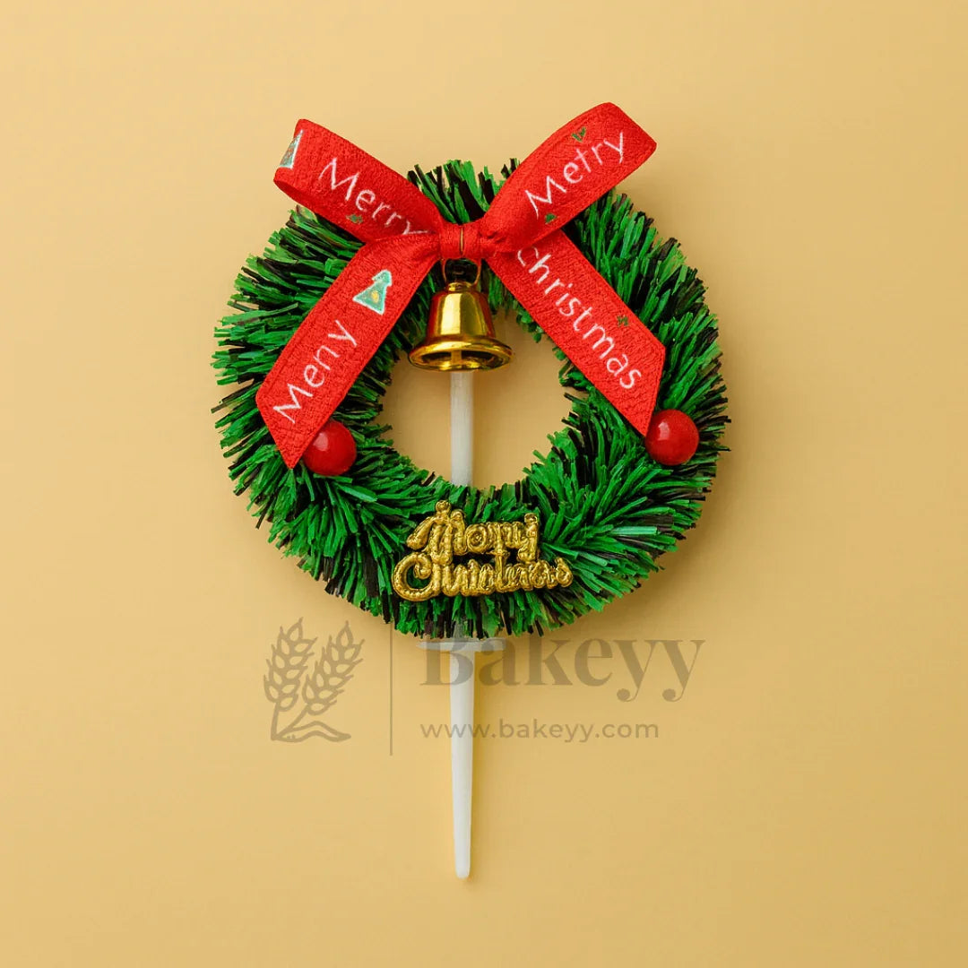 Christmas Wreath Cake Topper | Christmas Decor | Pack of 10 - Bakeyy.com - India - Christmas Wreath Cake Topper | Christmas Decor | Pack of 10 - Design 1