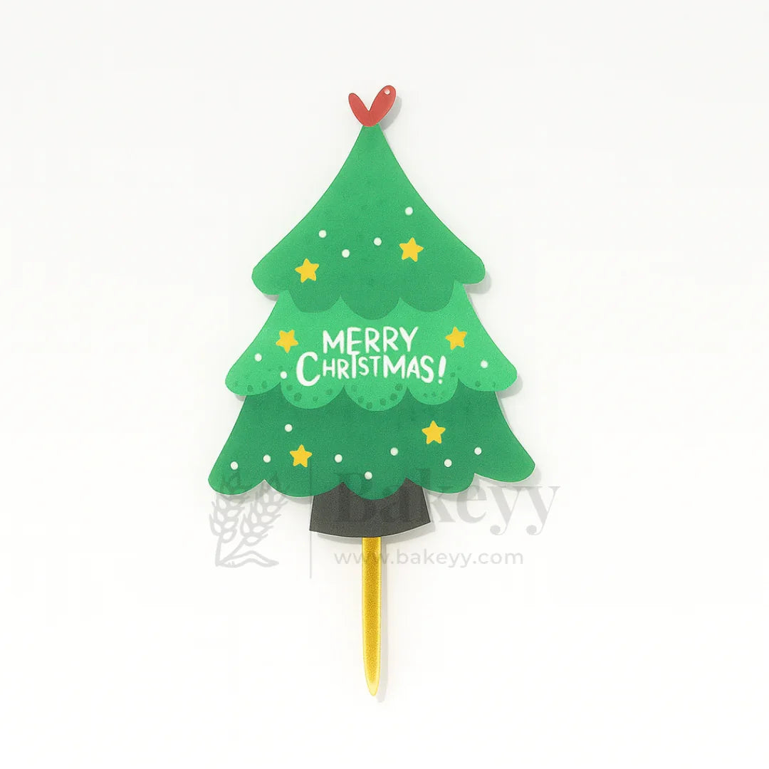 Christmas Tree Cake Topper | Green Color | Christmas Decor | Pack of 5