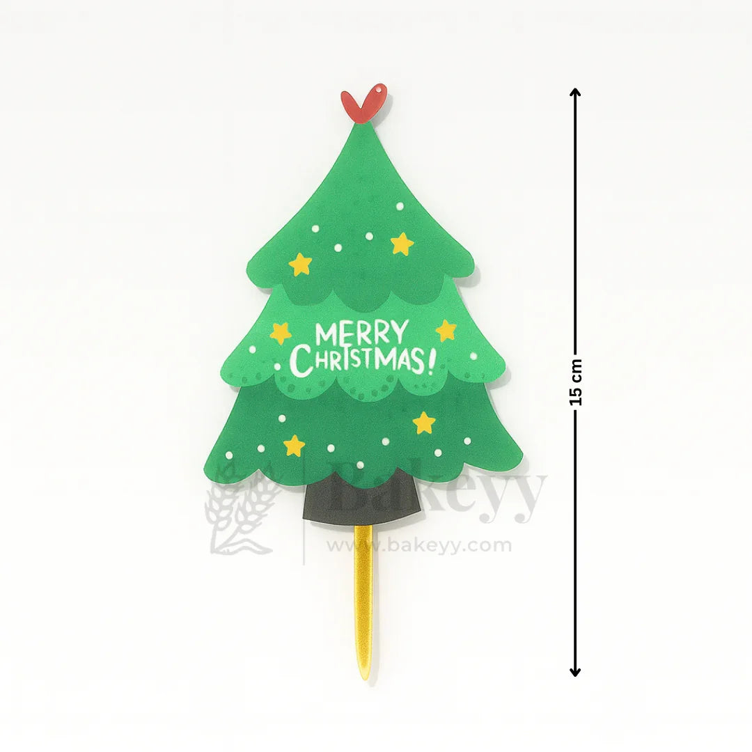 Christmas Tree Cake Topper | Green Color | Christmas Decor | Pack of 5
