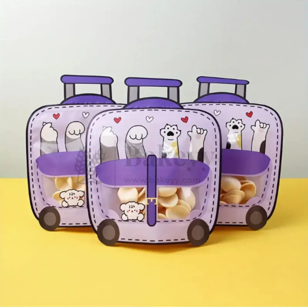 Trolly shape bags | Purple | Treat Storge Bag for Birthday | Fancy Zip lock pouches | Pack of 50