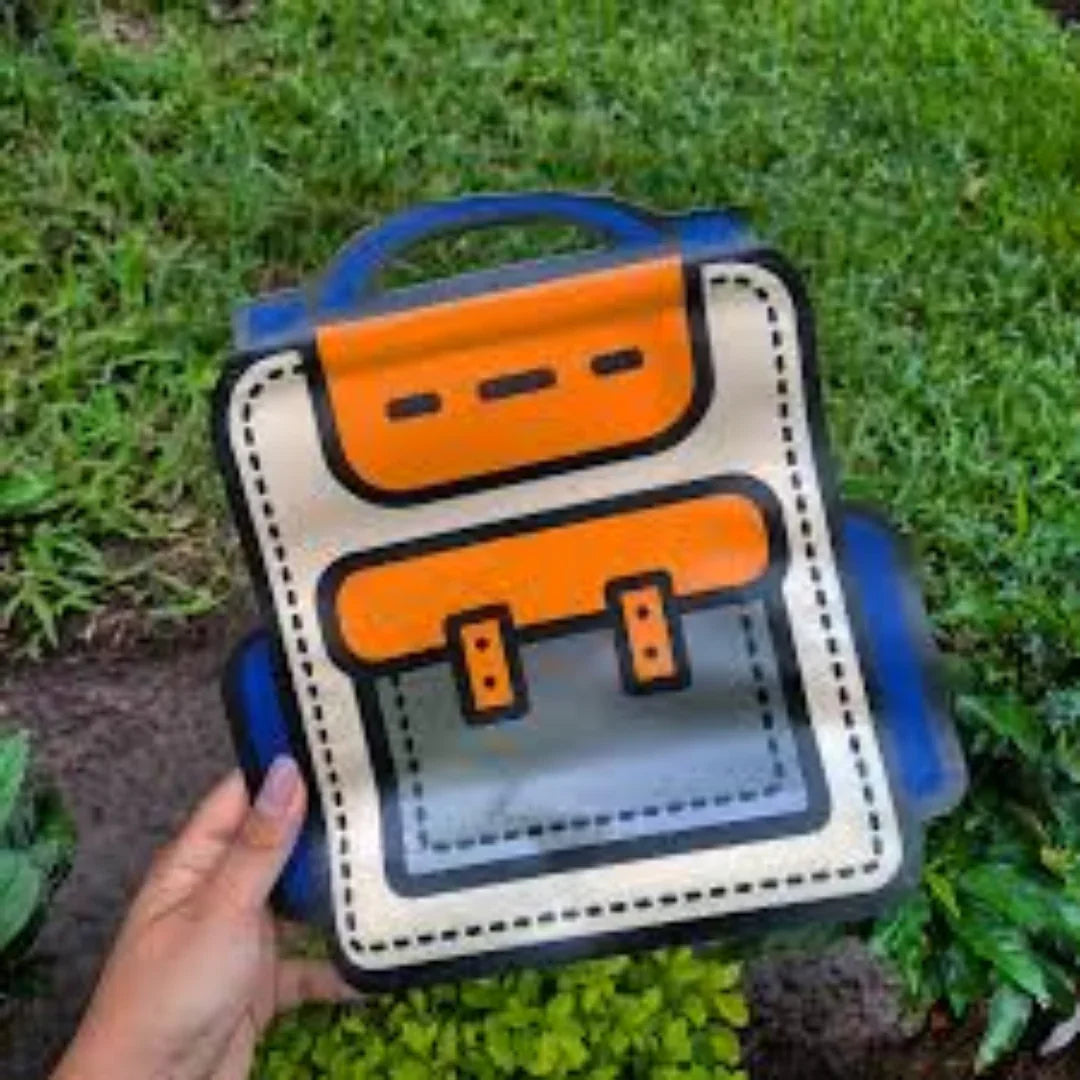 Cartoon Backpack Zip Lock Pouch | Orange | Treat Storge Bag for Birthday | Fancy Zip lock pouches | Pack of 50 (Copy)