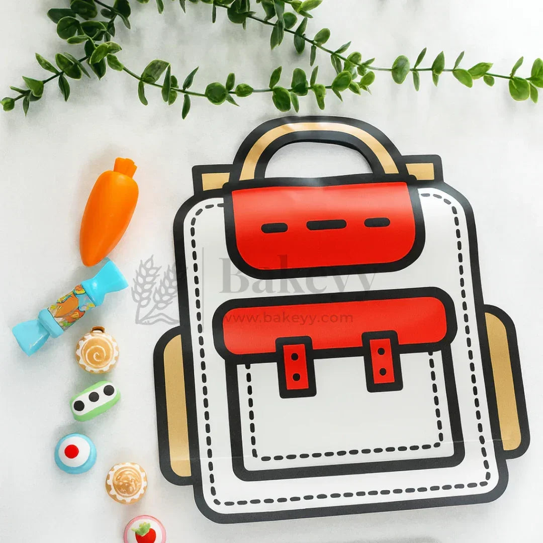 Cartoon Backpack Zip Lock Pouch | Red | Treat Storge Bag for Birthday | Fancy Zip lock pouches | Pack of 50 (Copy) (Copy) - Bakeyy.com - India - Cartoon Backpack Zip Lock Pouch | Red | Treat Storge Bag for Birthday | Fancy Zip lock pouches | Pack of 50 (Copy) (Copy) - Default Title