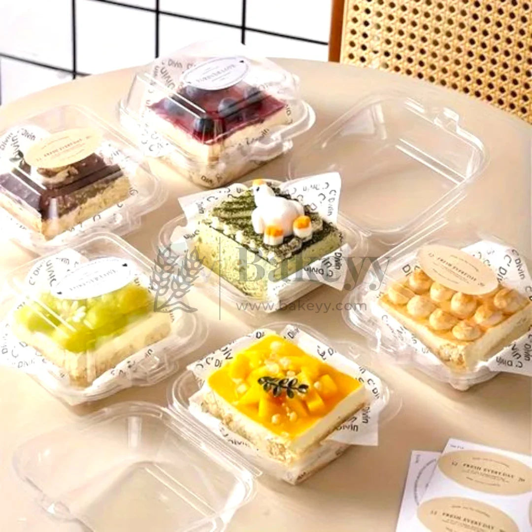 Square Stackable Burger Boxes with Clear Lid | Pack of 50