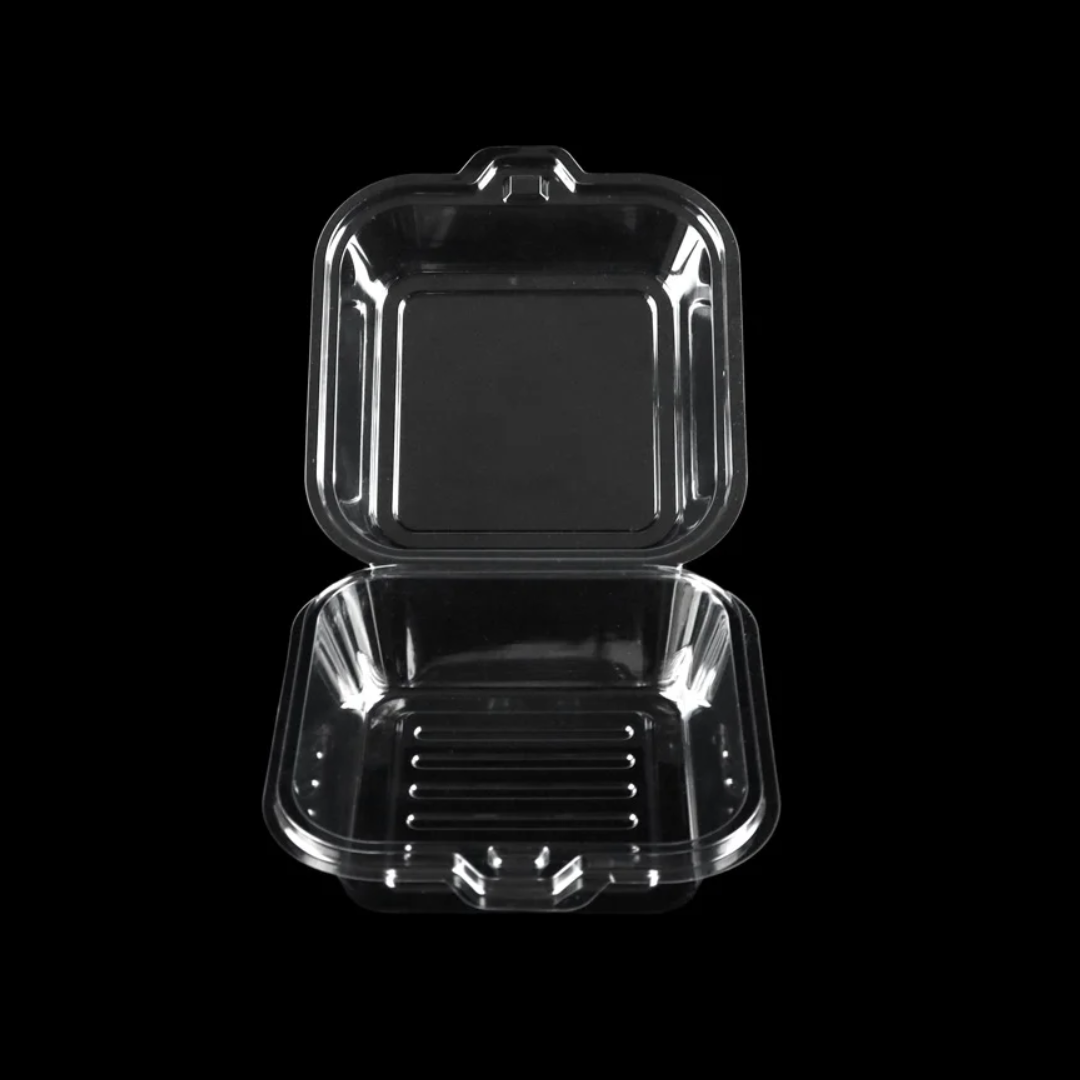 Square Stackable Burger Boxes with Clear Lid | Pack of 50