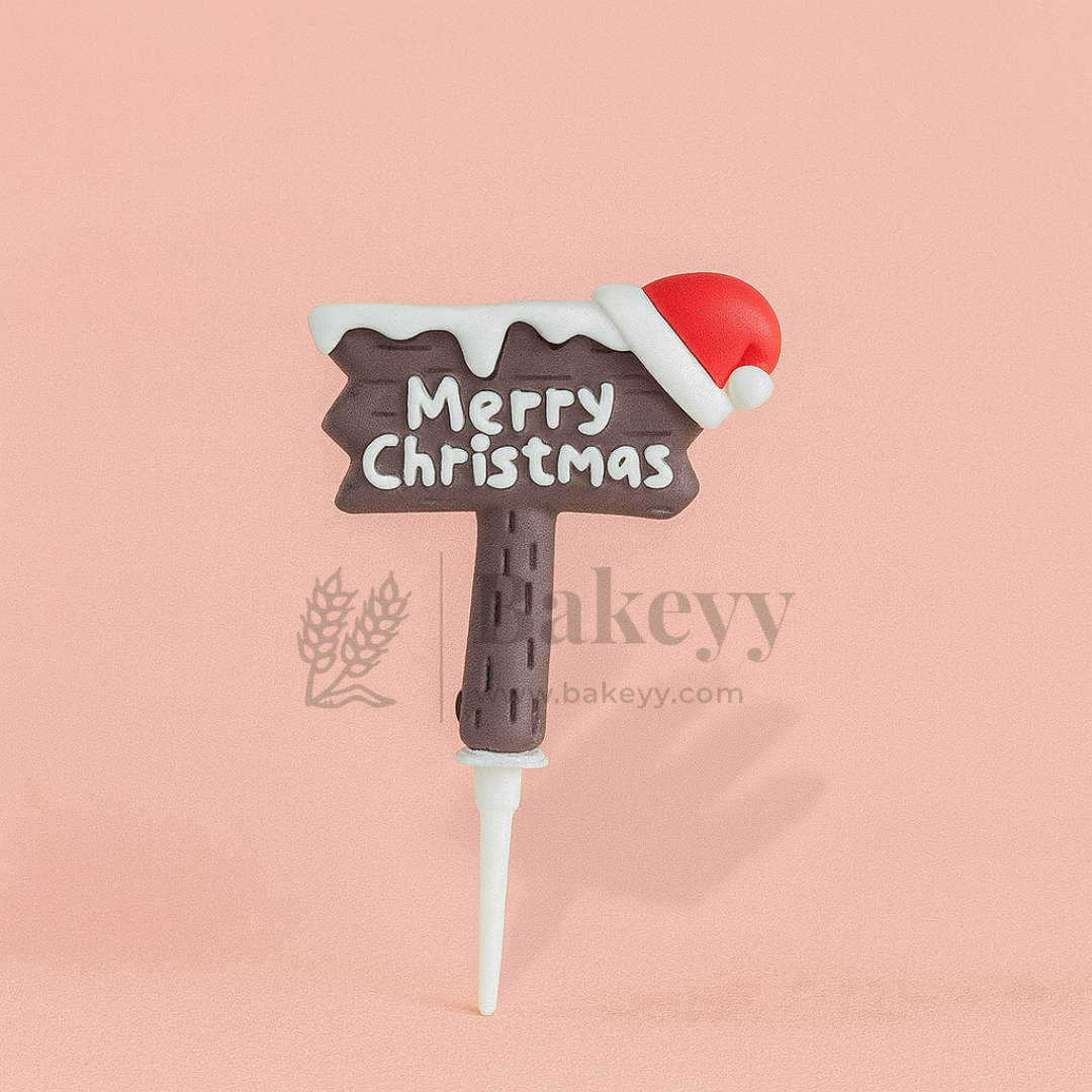 Christmas Board with Hat Cake Topper | Christmas Miniature Figurines | Christmas Decor | Pack of 10