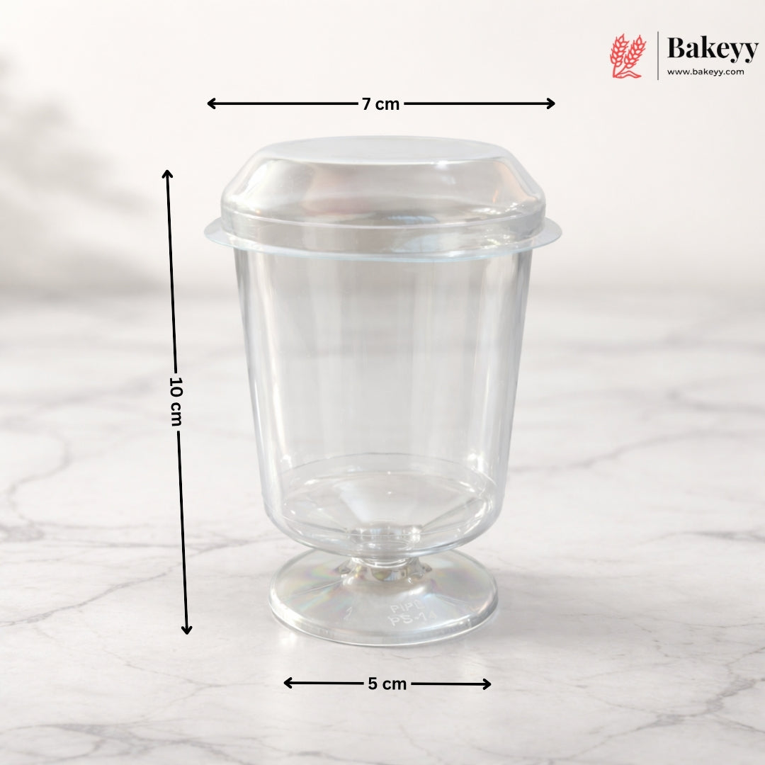 Clear Dome Dessert Cup Comes with Lid 2 Variants | Pack of 100