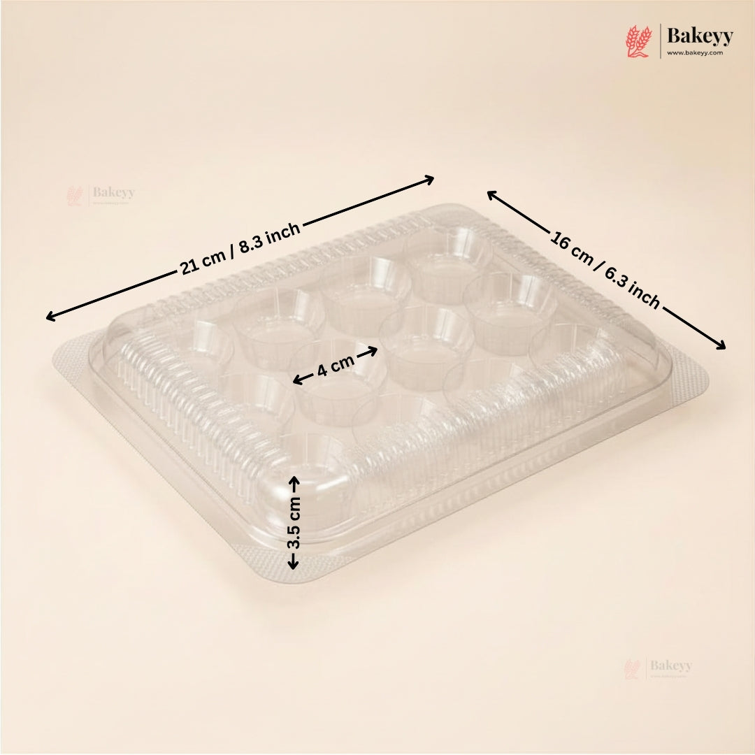 12 Cavity | Clear PET Chocolate Truffle Box with Hinged Lid | Pack of 25