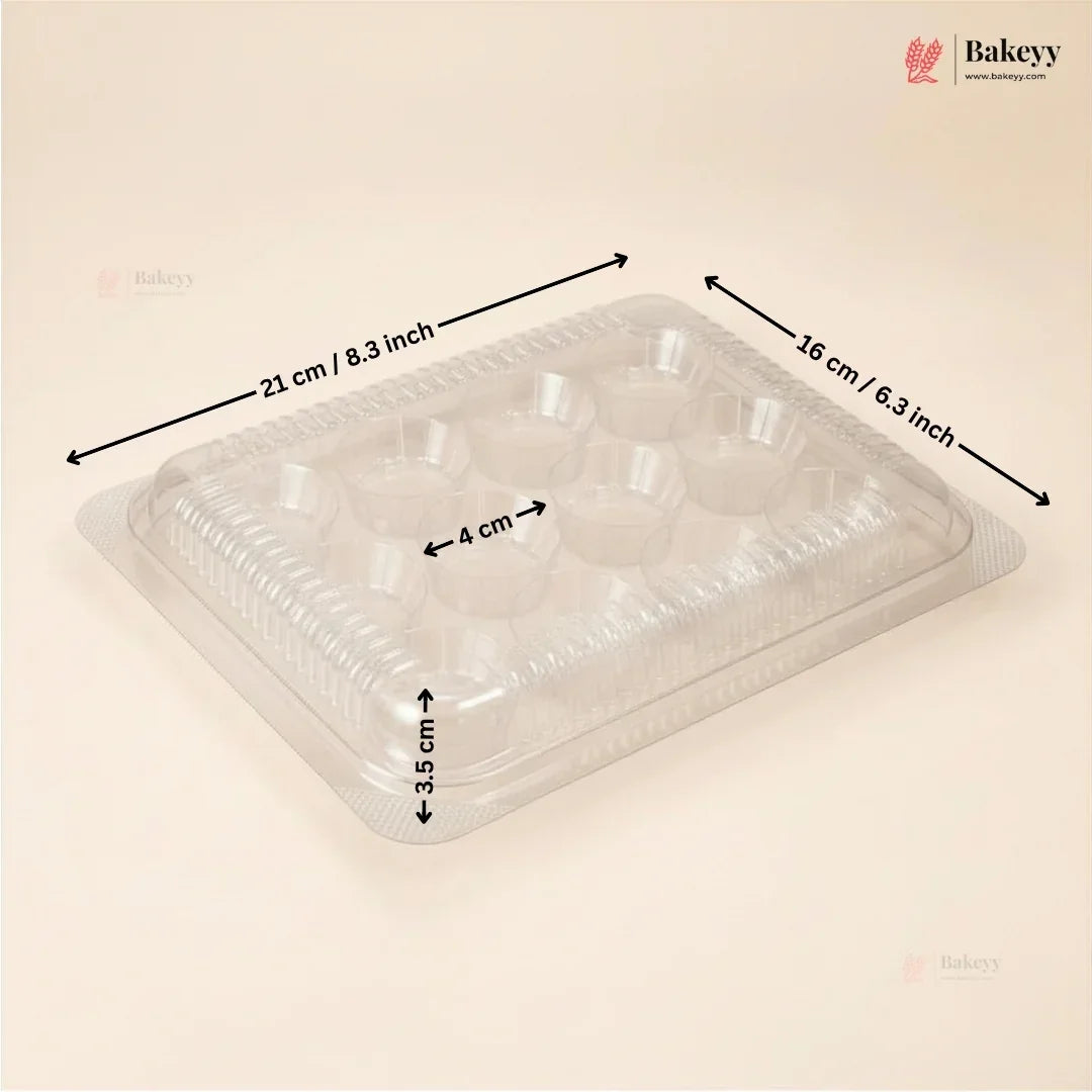 12 Cavity | Clear PET Chocolate Truffle Box with Hinged Lid | Pack of 25
