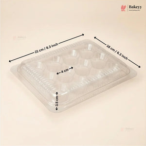 12 Cavity | Clear PET Chocolate Truffle Box with Hinged Lid | Pack of 25