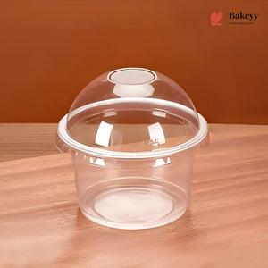 200 ml | Clear PET Dome Dessert Box with Lid | Transparent Food Packaging Box | Pack of 100