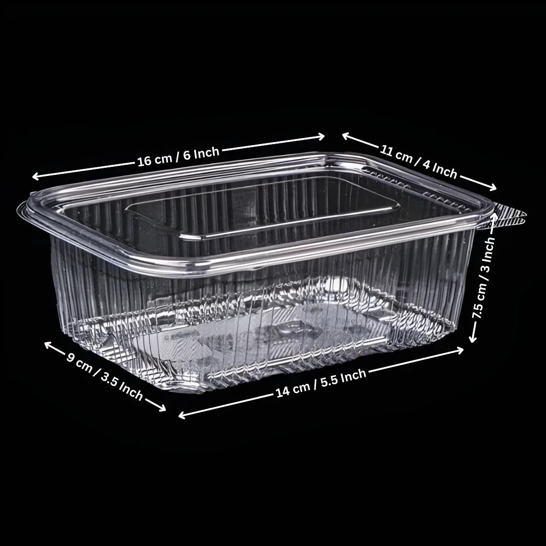 ClearPlasticFoodContainerwithHingedLid - Bakeyy.com