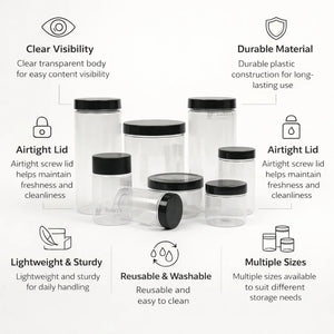 ClearPlasticStorageJarswithAirtightScrewLid_12 - Bakeyy.com