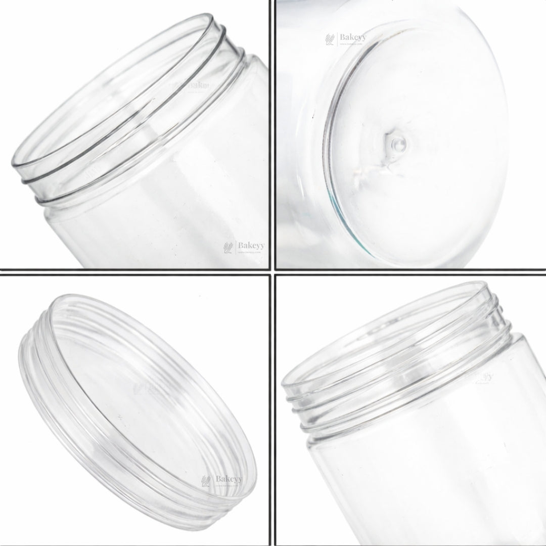 Clear Plastic Storage Jars with 83mm and 63mm Screw Lid | PET Jar With Brown Lid | Multiple Sizes Available | Pack of 12