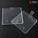 D-81 | Clear Acrylic Square Dessert Lid with Handle | Pack of 300