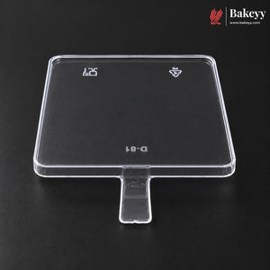 D-81 | Clear Acrylic Square Dessert Lid with Handle | Pack of 300