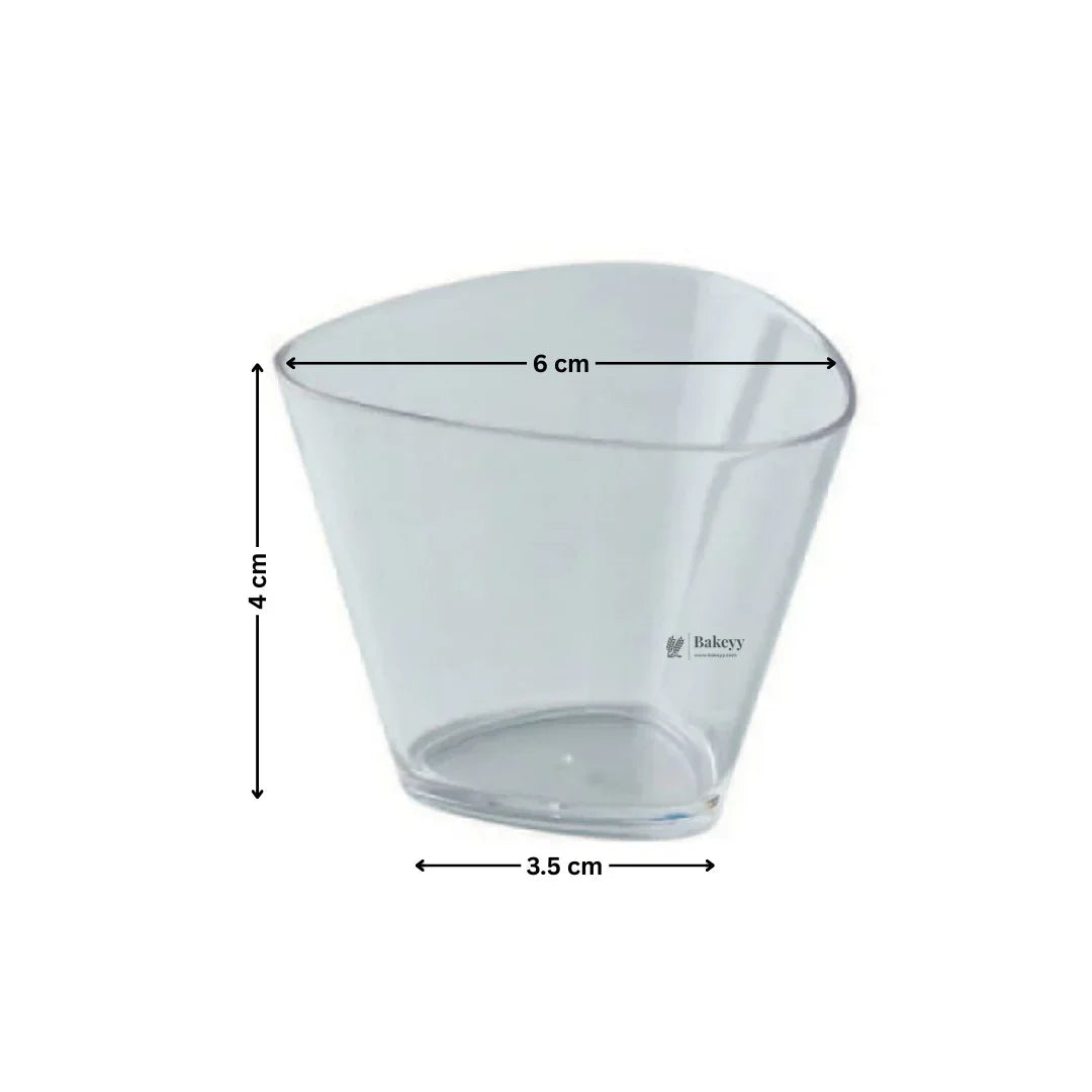 Clear Acrylic Dessert Cup | D5 & D39 - Bakeyy.com - India - Clear Acrylic Dessert Cup | D5 & D39 - Small | Pack of 35 175.00