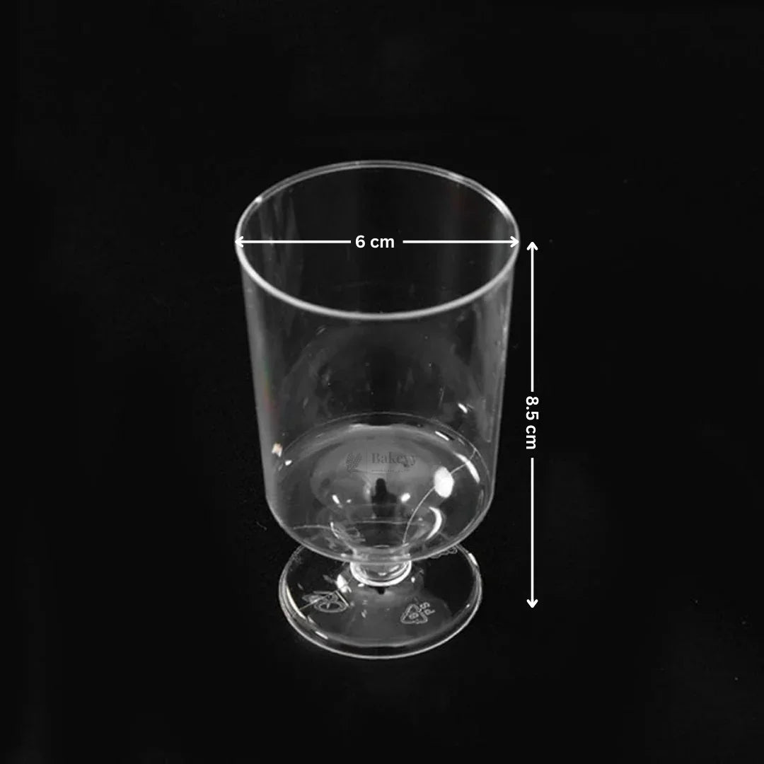 Clear Dessert Goblet Cup | D1 | Transparent Plastic Dessert Glass | Party & Catering Serveware | Pack of 24