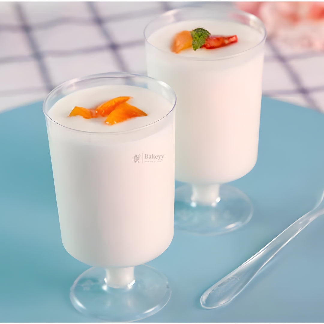 Clear Dessert Goblet Cup | D1 | Transparent Plastic Dessert Glass | Party & Catering Serveware | Pack of 24