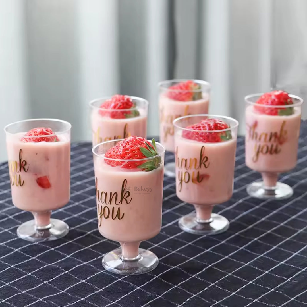 Clear Dessert Goblet Cup | D1 | Transparent Plastic Dessert Glass | Party & Catering Serveware | Pack of 24