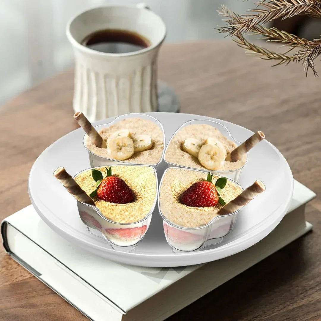 70ml Heart-Shaped Clear Dessert Cup | D54 | Transparent Plastic Dessert Bowl | Party & Event Serveware | Pack of 30 - Bakeyy.com - India - 70ml Heart-Shaped Clear Dessert Cup | D54 | Transparent Plastic Dessert Bowl | Party & Event Serveware | Pack of 30 - Default Title 240.00