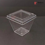 D-52 | Clear Square Dessert Cup with Transparent Lid | Pack of 300