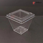 D-52 | Clear Square Dessert Cup with Transparent Lid | Pack of 300