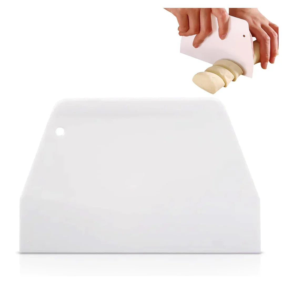 Multipurpose Plastic Dough Scraper for Baking & Kitchen Use | 1 Piece - Bakeyy.com - India - Multipurpose Plastic Dough Scraper for Baking & Kitchen Use | 1 Piece - Small | 5x3.5 Inch