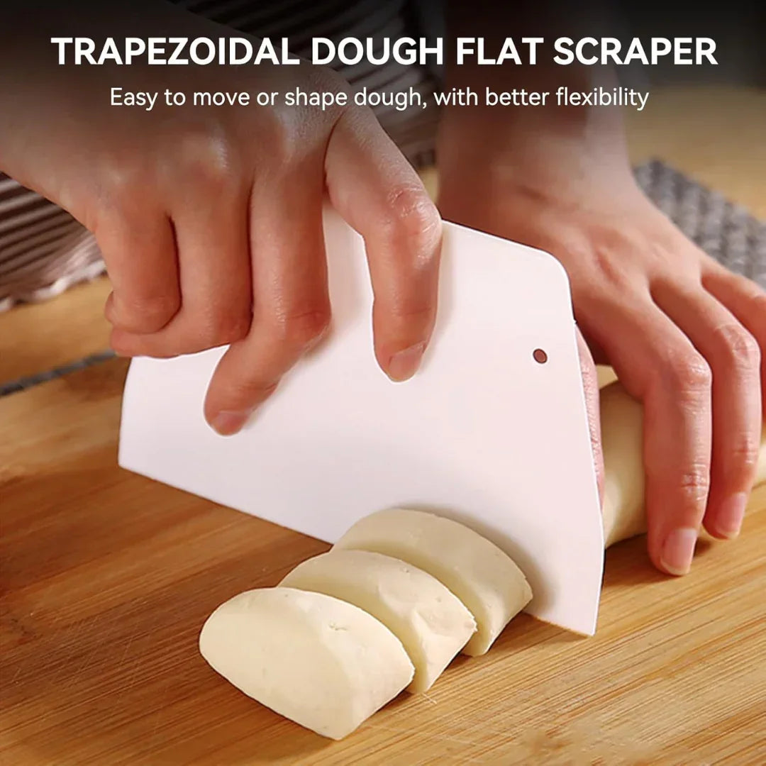 Multipurpose Plastic Dough Scraper for Baking & Kitchen Use | 1 Piece - Bakeyy.com - India - Multipurpose Plastic Dough Scraper for Baking & Kitchen Use | 1 Piece - Small | 5x3.5 Inch