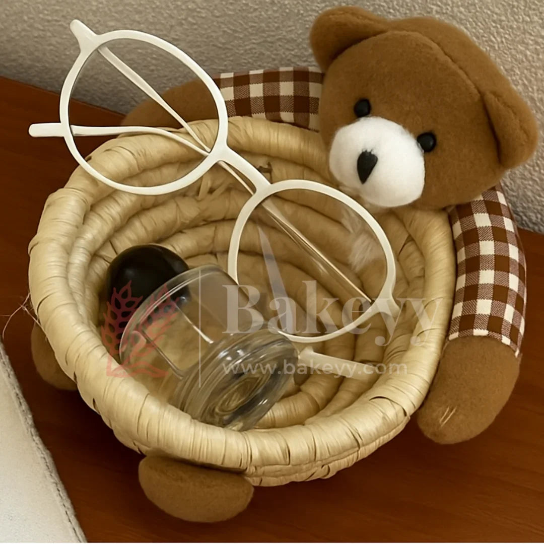 Cute Teddy Basket for Gifting, Hampers & Home Décor | Pack of 1 - Bakeyy.com - India - Cute Teddy Basket for Gifting, Hampers & Home Décor | Pack of 1 - Red