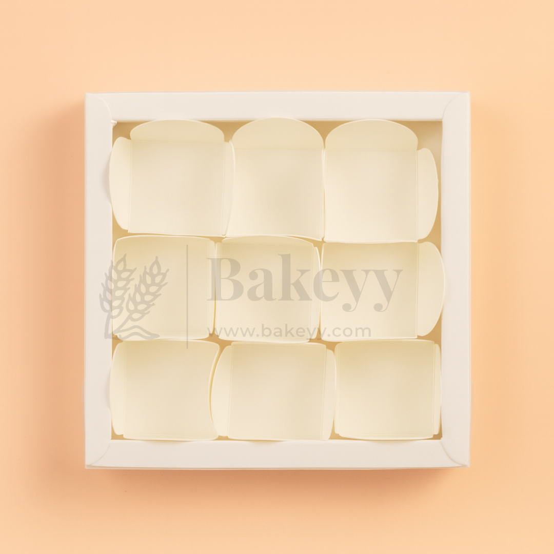 9 Cavity Chocolate Box| White Colour Cavity Box| Pack of 50