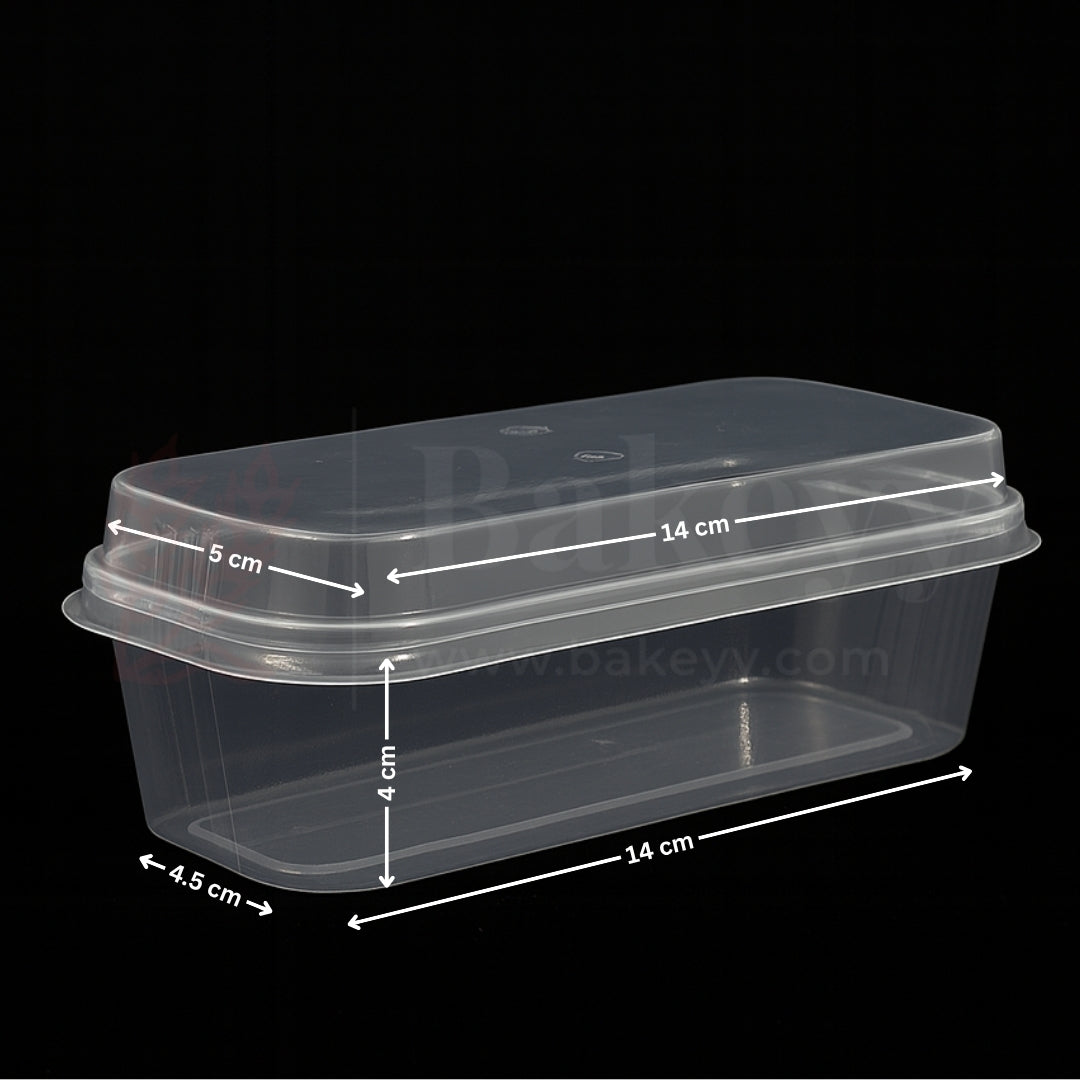 Disposable Rectangle Dessert Container| Pack of 50 | Suitable for Brownies, Indian Milk Mithai, Tres leches Cake