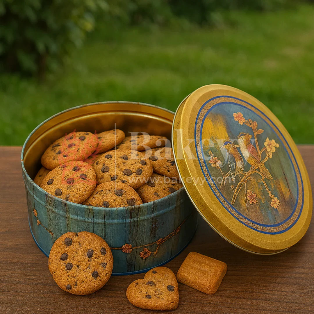 Vintage Bird & Floral Metal Tin Box | Pack of 1 - Bakeyy.com - India - Vintage Bird & Floral Metal Tin Box | Pack of 1 - Default Title
