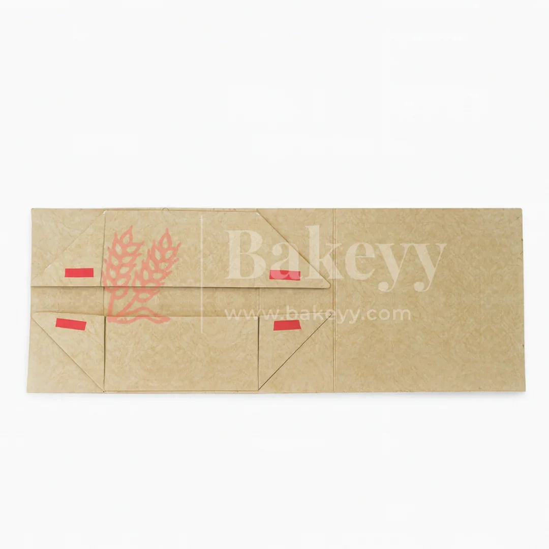 10x8x4 Inch | Golden Geometric Print Collapsible Hamper Box with Ribbon | Pack of 1