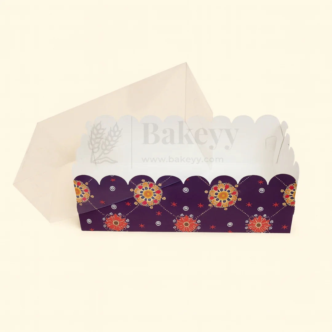 Purple Floral 2 Brownie Box With Transparent Lid | Pack of 50 - Bakeyy.com - India - Purple Floral 2 Brownie Box With Transparent Lid | Pack of 50 - Default Title