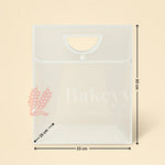 Transparent Gift Bag with Button Lock - White | Oval‑Cut Handle | Pack Of 12 - Bakeyy.com - India - Transparent Gift Bag with Button Lock - White | Oval‑Cut Handle | Pack Of 12 - 23x15x30 Cm