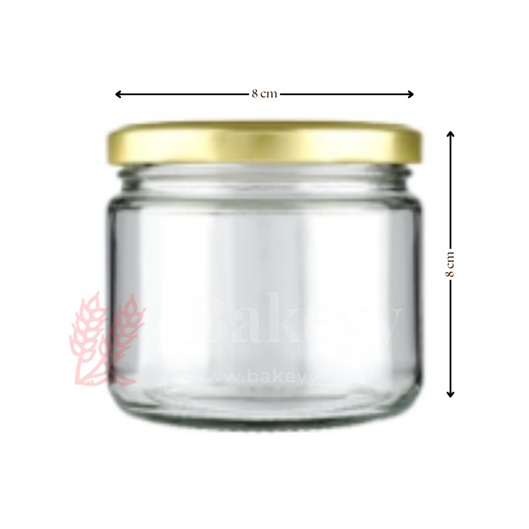 Elegant Clear Storage Jars with Stylish Golden Lids | Pack of 12