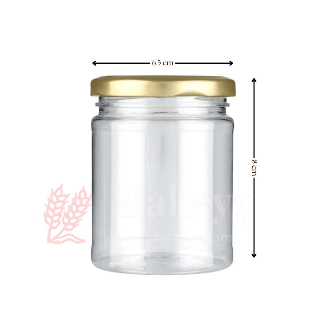 Elegant Clear Storage Jars with Stylish Golden Lids | Pack of 12