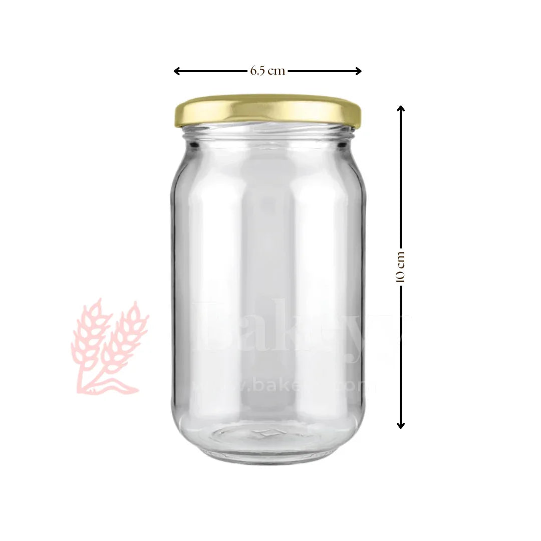 Elegant Clear Storage Jars with Stylish Golden Lids | Pack of 12