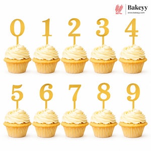 Acrylic Number Cake Toppers | Classic Numeric Design | 0–9 | 3 Inch & 5 Inch | Pack of 5