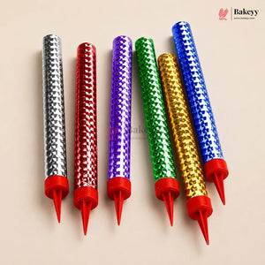 Set of colorful rolling pins with red tips on a beige background, featuring the Bakey brand.