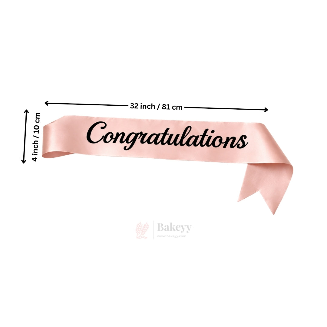 Congratulations Celebration Party Sash | Premium Satin Script Design | Pack of 1