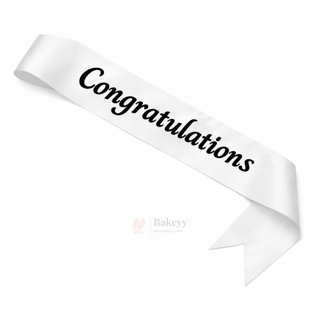 Congratulations Celebration Party Sash | Premium Satin Script Design | Pack of 1