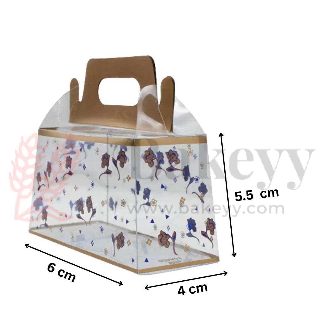 Floral Transparent Mini Gift Boxes (6cm x 4cm x 5.5cm) | PVC Chocolate Box | Gift Box | Goodie Box | Mita - 020A01 | Pack of 10 - Bakeyy.com - India - Floral Transparent Mini Gift Boxes (6cm x 4cm x 5.5cm) | PVC Chocolate Box | Gift Box | Goodie Box | Mita - 020A01 | Pack of 10 - Default Title