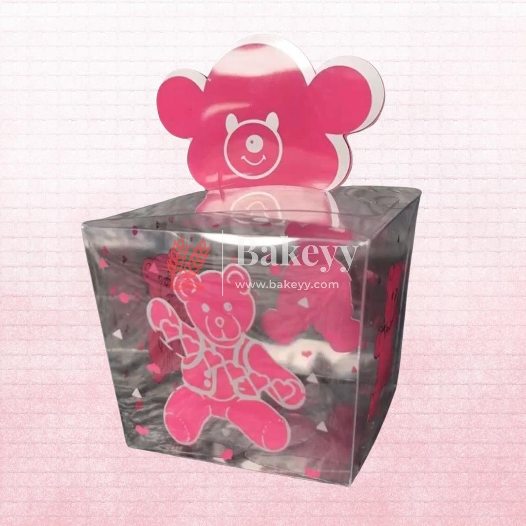 Pink Teddy Bear Celebration Gift Boxes | PVC Chocolate Box | Gift Box | Goodie Box | Mita - 340A01 | Pack of 10 - Bakeyy.com - India - Pink Teddy Bear Celebration Gift Boxes | PVC Chocolate Box | Gift Box | Goodie Box | Mita - 340A01 | Pack of 10 - Default Title