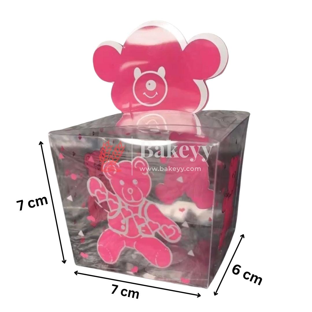 Pink Teddy Bear Celebration Gift Boxes | PVC Chocolate Box | Gift Box | Goodie Box | Mita - 340A01 | Pack of 10 - Bakeyy.com - India - Pink Teddy Bear Celebration Gift Boxes | PVC Chocolate Box | Gift Box | Goodie Box | Mita - 340A01 | Pack of 10 - Default Title